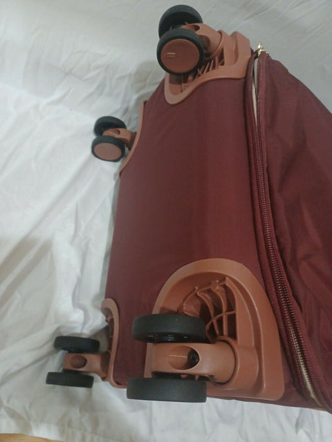 New Brics 21” Spinner w/Frame Suitcase Bordeaux Lightweight Softcase Red Luggage