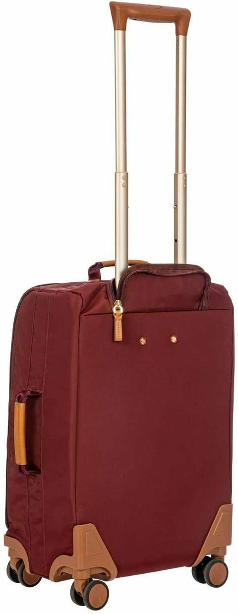New Brics 21” Spinner w/Frame Suitcase Bordeaux Lightweight Softcase Red Luggage