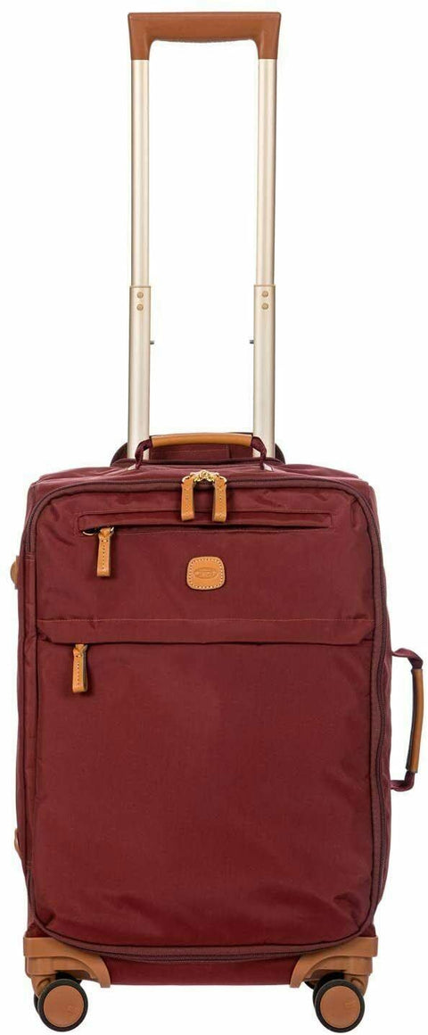 New Brics 21” Spinner w/Frame Suitcase Bordeaux Lightweight Softcase Red Luggage