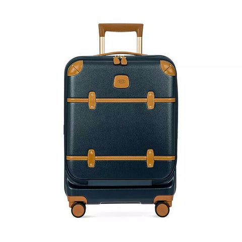 New Bric's Bellagio 2.0 21" Carry On Spinner Trunk with Pocket Hard-case Blue