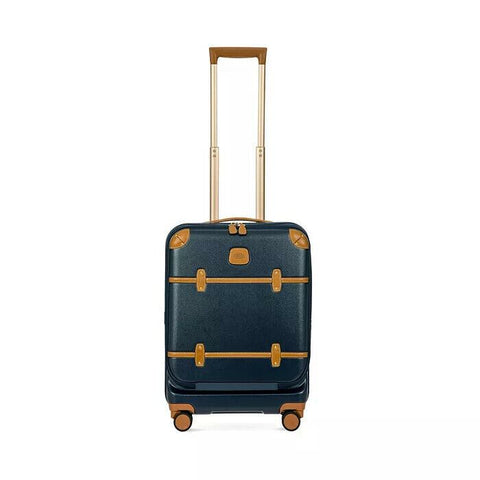 New Bric's Bellagio 2.0 21" Carry On Spinner Trunk with Pocket Hard-case Blue