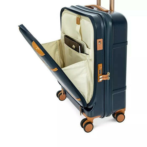 New Bric's Bellagio 2.0 21" Carry On Spinner Trunk with Pocket Hard-case Blue