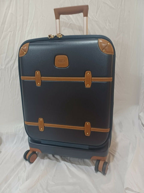 New Bric's Bellagio 2.0 21" Carry On Spinner Trunk with Pocket Hard-case Blue
