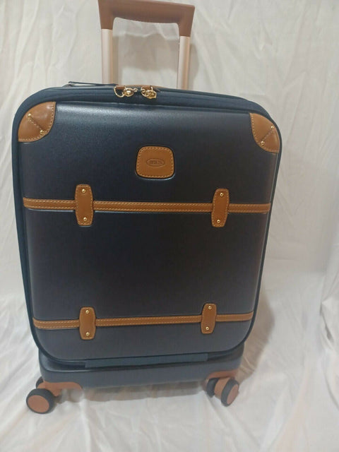 New Bric's Bellagio 2.0 21" Carry On Spinner Trunk with Pocket Hard-case Blue