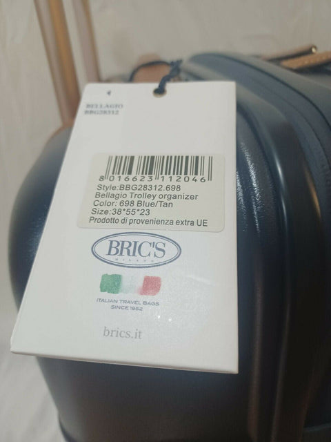 New Bric's Bellagio 2.0 21" Carry On Spinner Trunk with Pocket Hard-case Blue