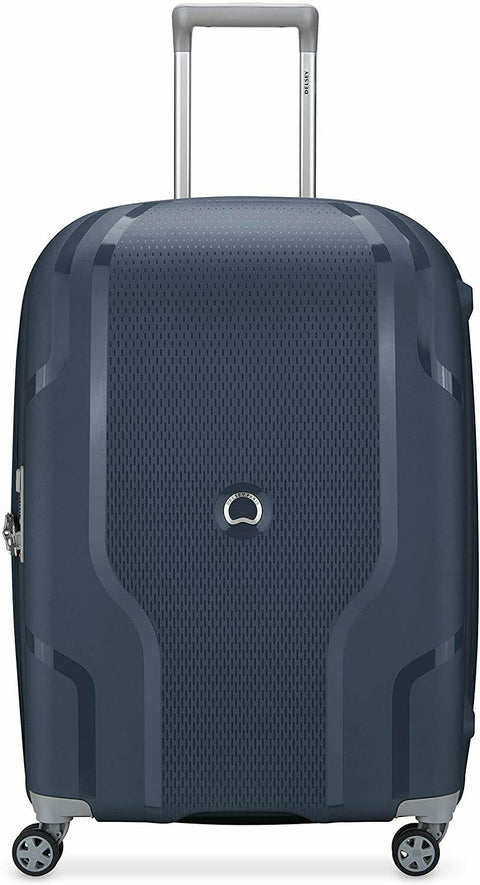 $560 New DELSEY Paris Clavel Hard Expandable Luggage Spinner Wheels Blue 25"