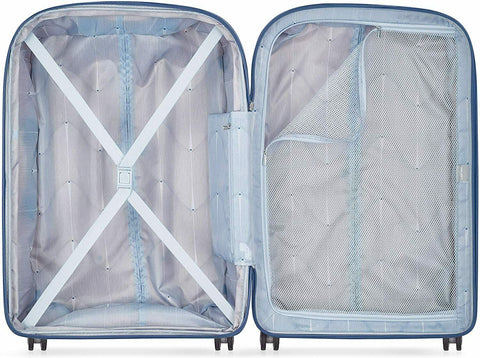 $560 New DELSEY Paris Clavel Hard Expandable Luggage Spinner Wheels Blue 25"