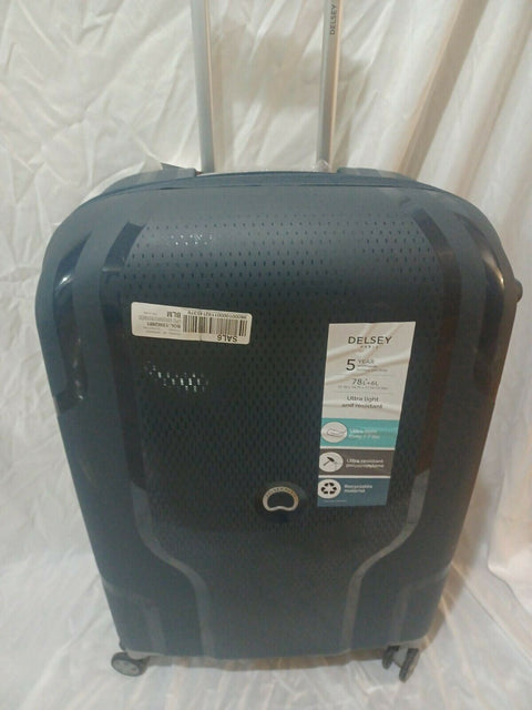$560 New DELSEY Paris Clavel Hard Expandable Luggage Spinner Wheels Blue 25"