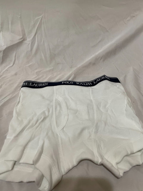 New Polo Ralph Lauren Boys Boxer Brief White Underwear Signature Waist M 10-12