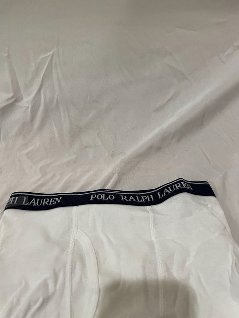 New Polo Ralph Lauren Boys Boxer Brief White Underwear Signature Waist M 10-12