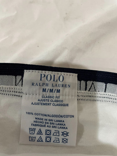 New Polo Ralph Lauren Boys Boxer Brief White Underwear Signature Waist M 10-12