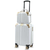 American Green Travel Melrose Anti Theft White Gold 2 PC Carry On Luggage Set