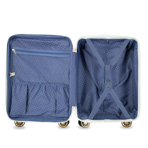American Green Travel Melrose Anti Theft White Gold 2 PC Carry On Luggage Set