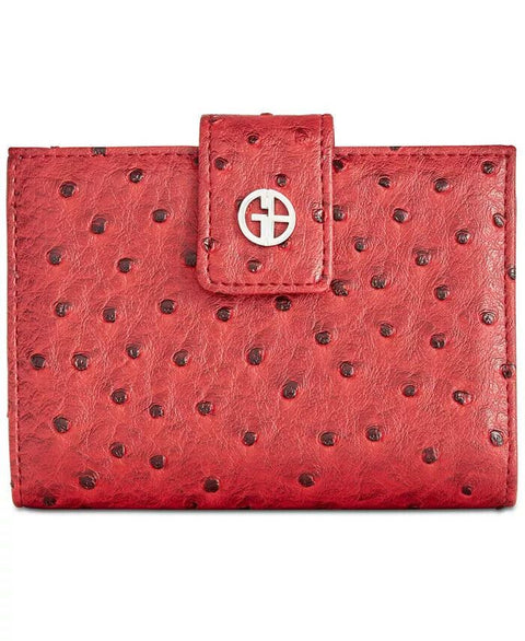 Giani Bernini Women's Ostrich-Embossed Index Wallet Red