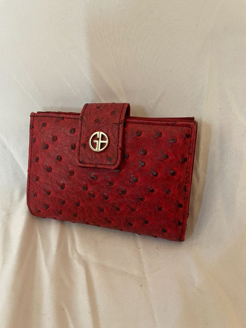 Giani Bernini Women's Ostrich-Embossed Index Wallet Red
