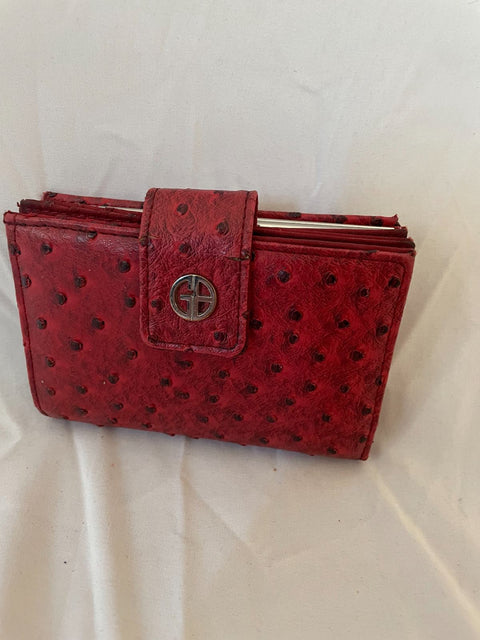 Giani Bernini Women's Ostrich-Embossed Index Wallet Red
