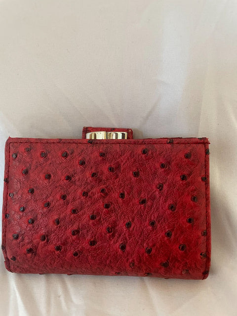 Giani Bernini Women's Ostrich-Embossed Index Wallet Red
