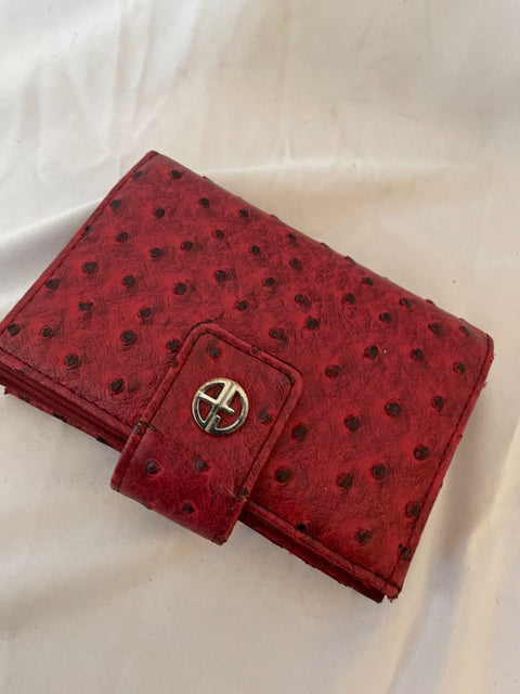 Giani Bernini Women's Ostrich-Embossed Index Wallet Red
