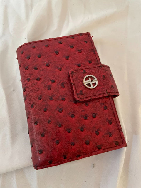 Giani Bernini Women's Ostrich-Embossed Index Wallet Red