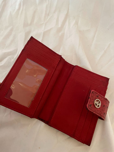 Giani Bernini Women's Ostrich-Embossed Index Wallet Red