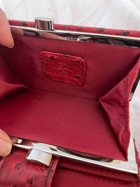 Giani Bernini Women's Ostrich-Embossed Index Wallet Red