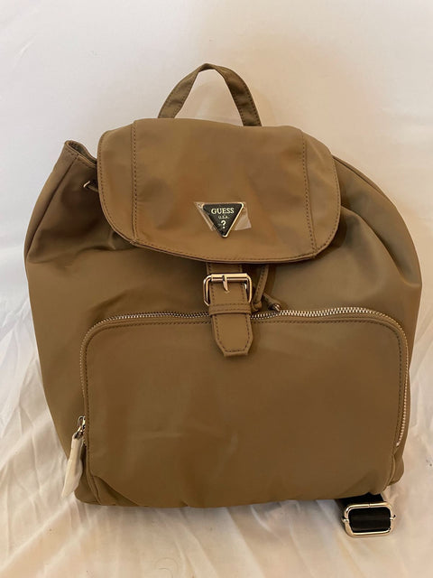 New GUESS Women's Jaxi Nylon Large Backpack Khaki Beige Shoulder Bag