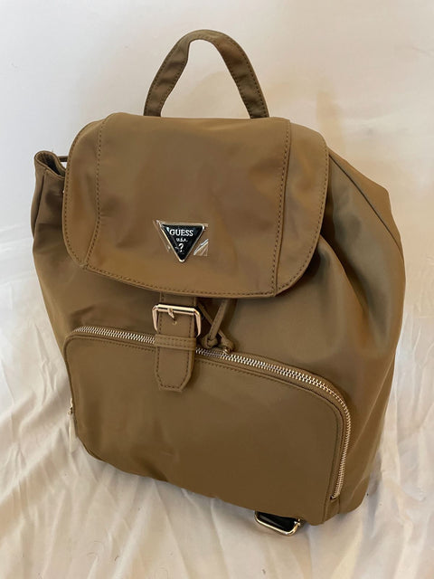 New GUESS Women's Jaxi Nylon Large Backpack Khaki Beige Shoulder Bag