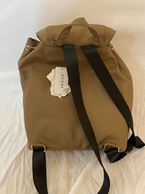 New GUESS Women's Jaxi Nylon Large Backpack Khaki Beige Shoulder Bag
