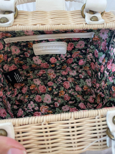 New LIKE Dreams Women's White Straw Shoulder Bag Crossbody Hand Bag