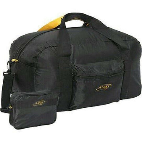 New A Saks 22" Duffel In Pouch Black Foldable Carry on Size Bag