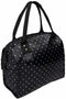 New Kathy Ireland Leah Wide Mouth Lunch Fabric Tote in Black White Polka Travel