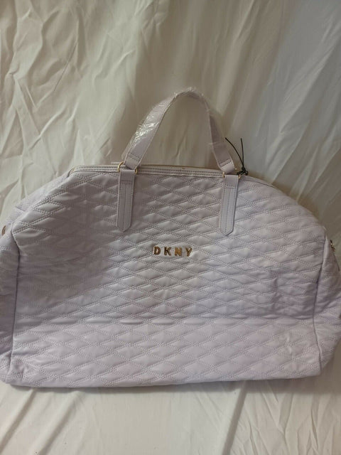 New DKNY Allure Quilted Barrel Duffel Large Travel Bag Suitcase Purple Lilac