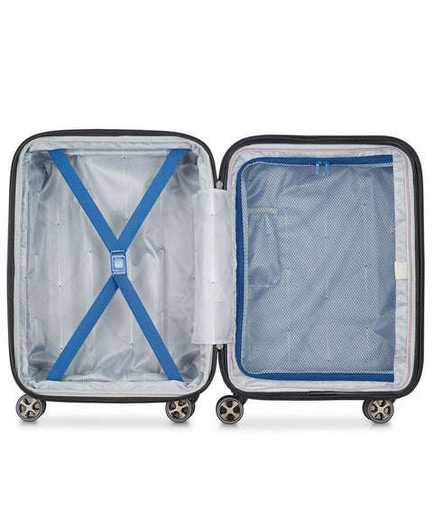 $480 New Delsey Shadow 5.0 21" Hardside Carry On Spinner Luggage Blue USB