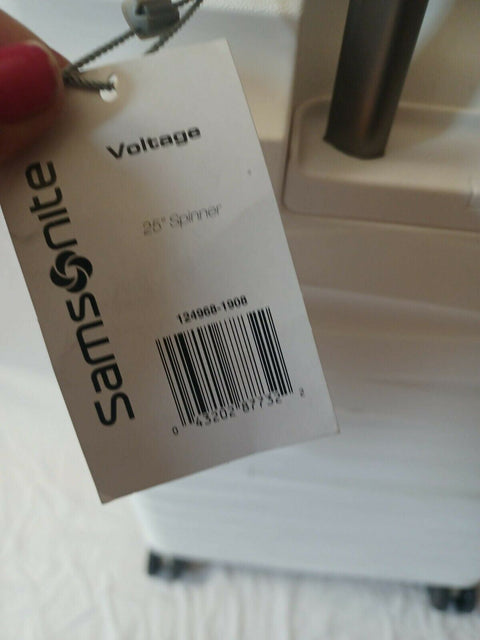 $400 New Samsonite Volatge 25" Hardside Spinner Luggage White Suitcase TSA