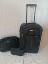 $300 TAG Ridgefield Black 3 PC Luggage Set Carry On Suitcase Lightweight