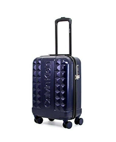 $350 New Calvin Klein Central Park West Luggage Blue Spinner Carry On TSA 20'