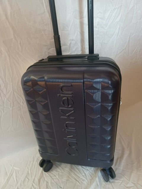 $350 New Calvin Klein Central Park West Luggage Blue Spinner Carry On TSA 20'