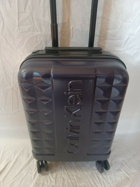 $350 New Calvin Klein Central Park West Luggage Blue Spinner Carry On TSA 20'
