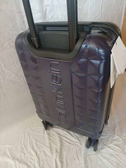 $350 New Calvin Klein Central Park West Luggage Blue Spinner Carry On TSA 20'