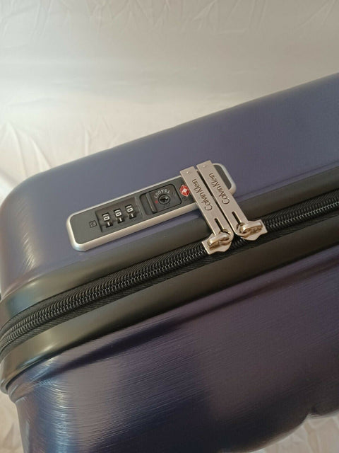 $350 New Calvin Klein Central Park West Luggage Blue Spinner Carry On TSA 20'