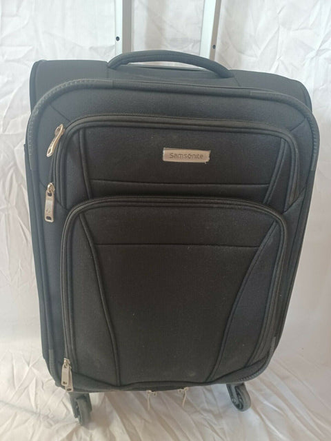 $400 Samsonite 21" Carry On Softcase Spinner Suitcase Luggage Black