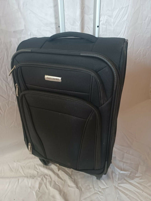 $400 Samsonite 21" Carry On Softcase Spinner Suitcase Luggage Black
