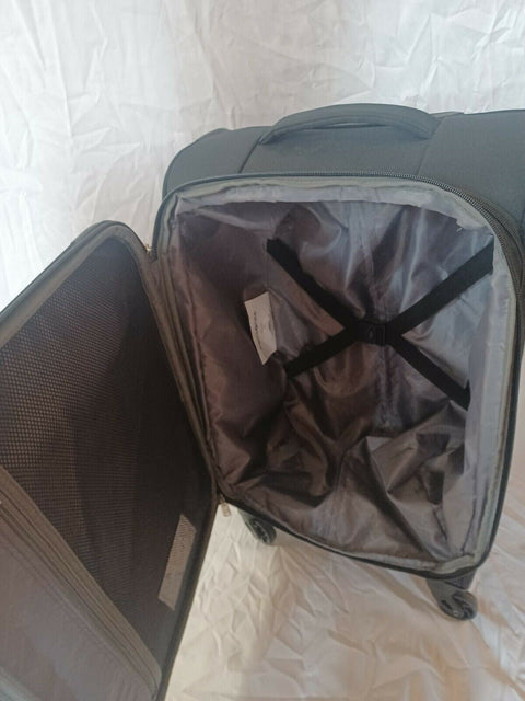 $400 Samsonite 21" Carry On Softcase Spinner Suitcase Luggage Black