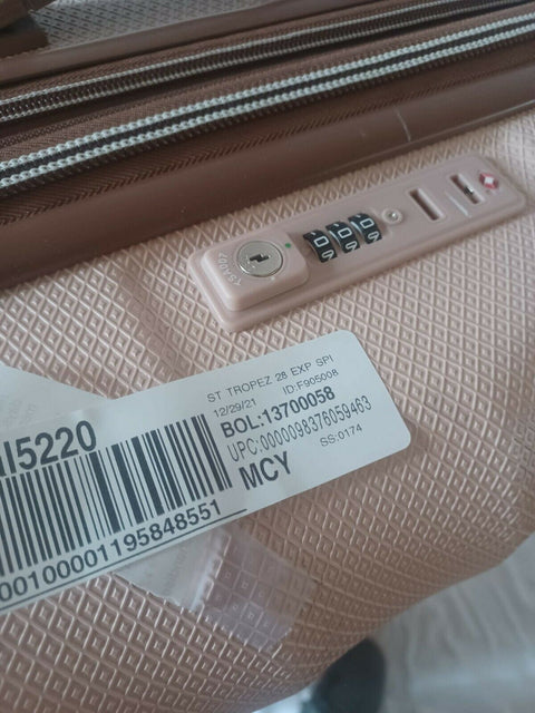 $520 DELSEY St. Tropez 28" Hard-Case Spinner Luggage Suitcase Pink Check-In TSA