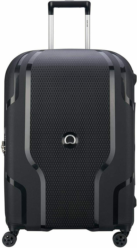 $560 New DELSEY Paris Clavel Hard Expandable Luggage Spinner Wheels Black 25"