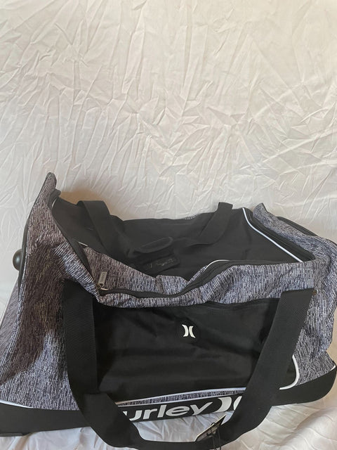 New Hurley Rolling Wheeled Duffel Grey Tweed 30" Check In Bag