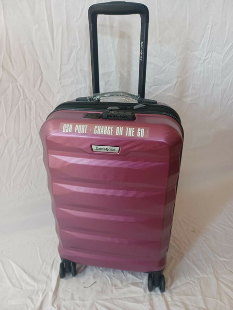 $300 New Samsonite Spin Tech 4.0 20" Hardside Carry-On Spinner Luggage USB Pink