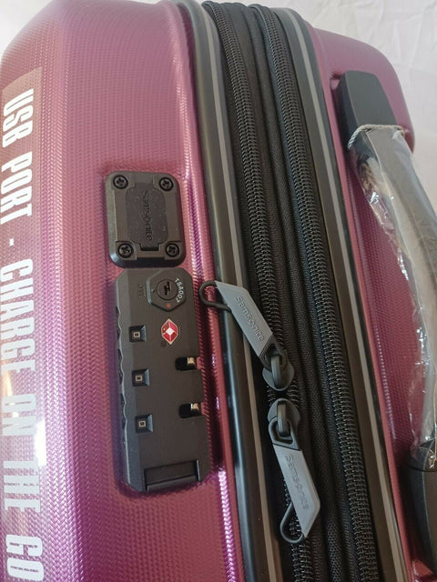 $300 New Samsonite Spin Tech 4.0 20" Hardside Carry-On Spinner Luggage USB Pink