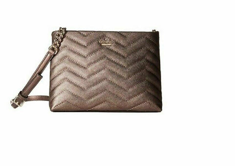 $298 KATE SPADE Women's Medium crossbody Shoulder Bag Brown Quilted
