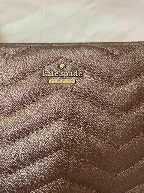 $298 KATE SPADE Women's Medium crossbody Shoulder Bag Brown Quilted